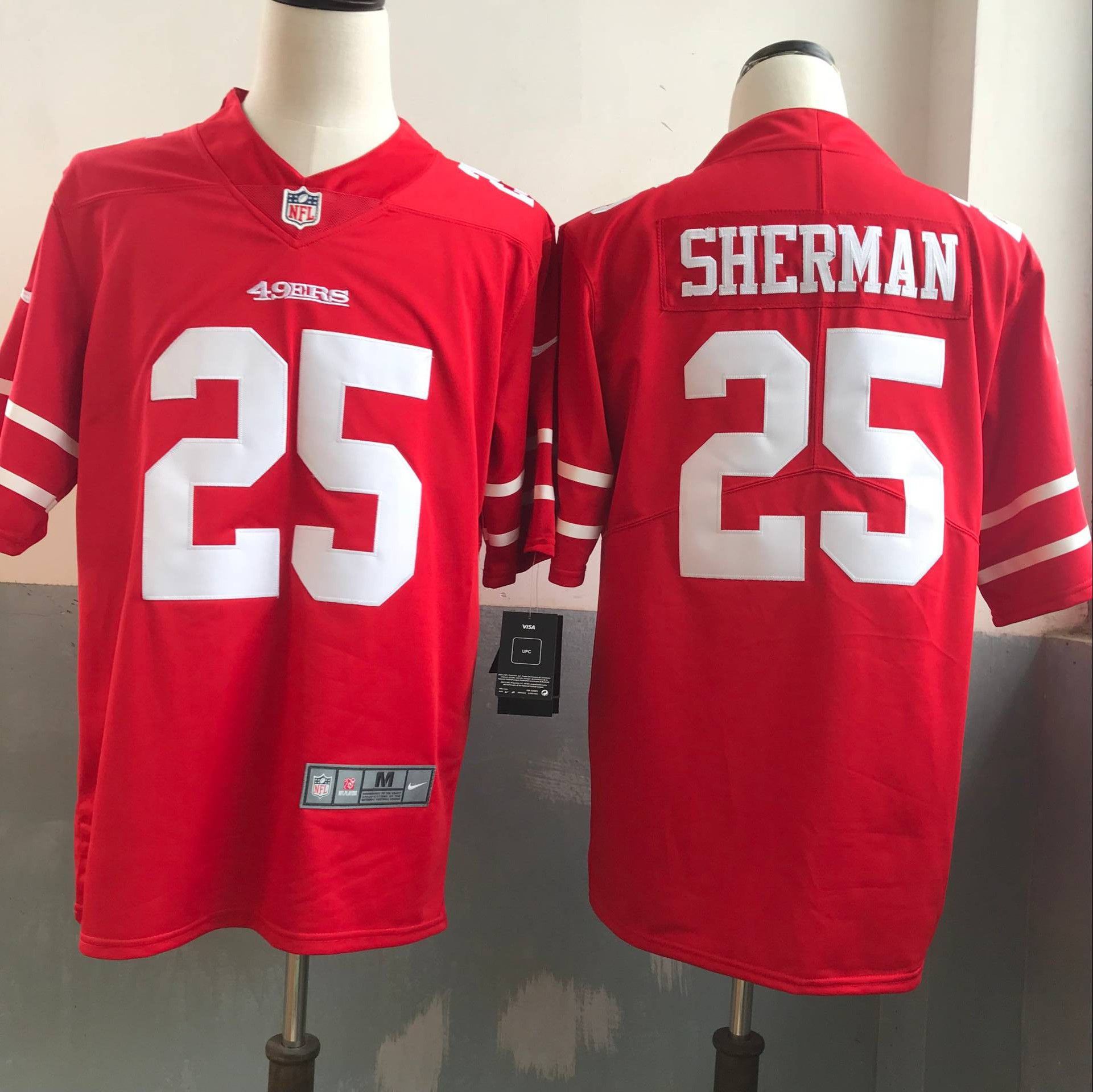 Men San Francisco 49ers #25 Sherman Red Nike Vapor Untouchable Limited NFL Jerseys
